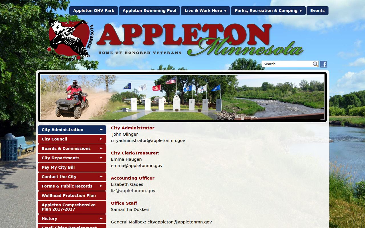 Benson court records comparison with city administration contact information
