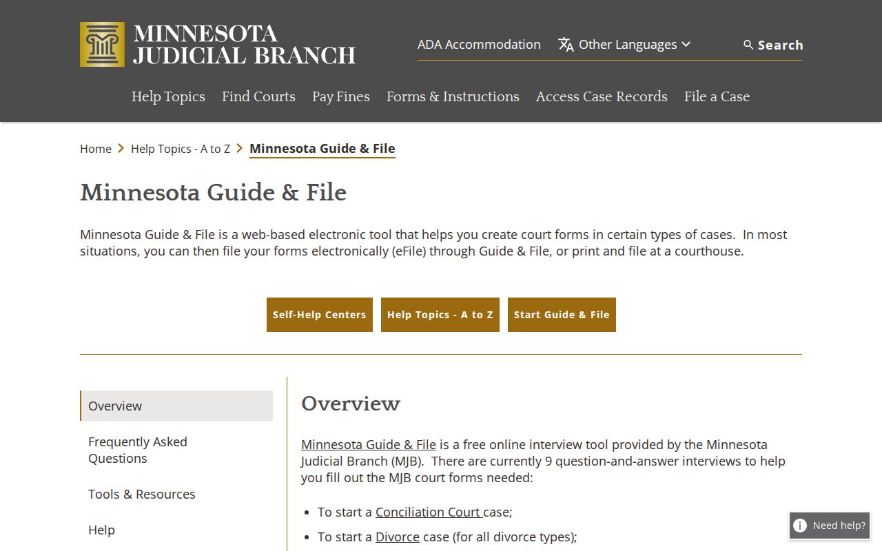 Swift County criminal court docket filing-resource choices shown by Minnesota Guide and File