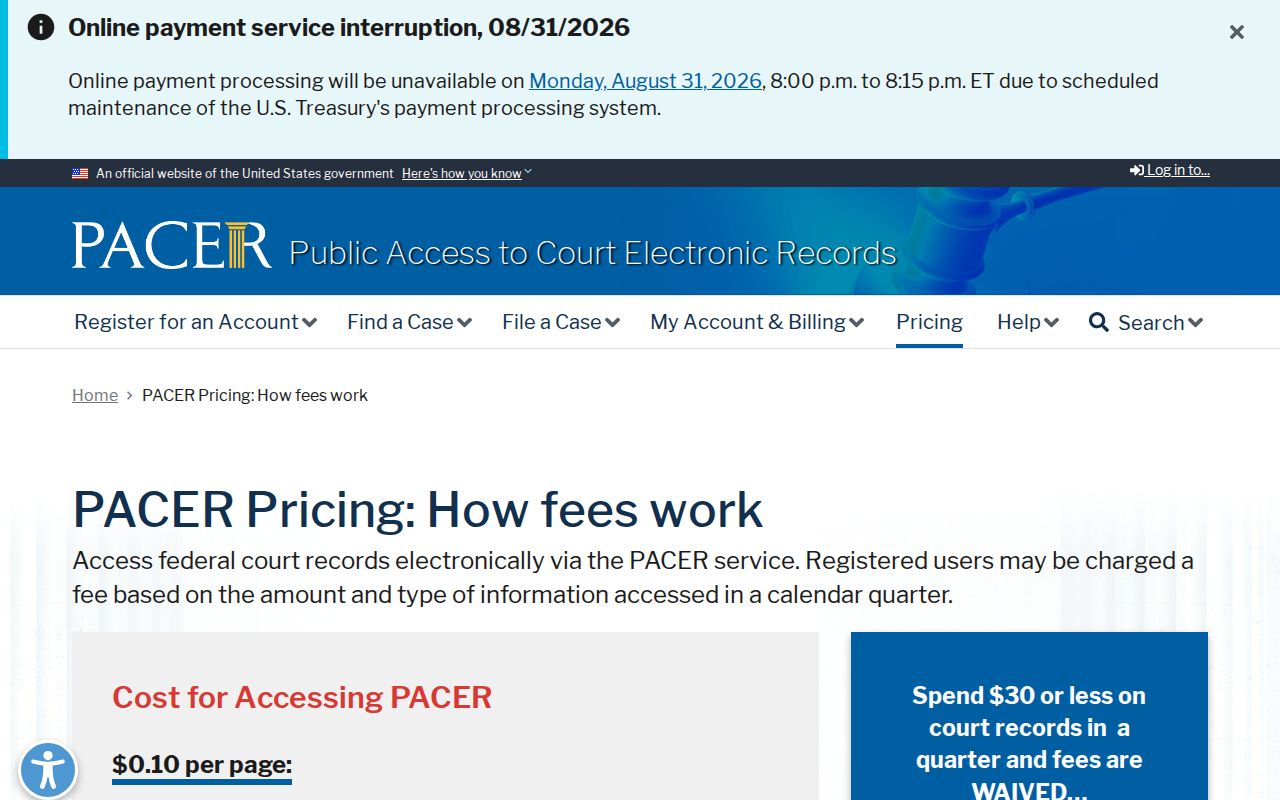 Murdock court records comparison with federal PACER access information