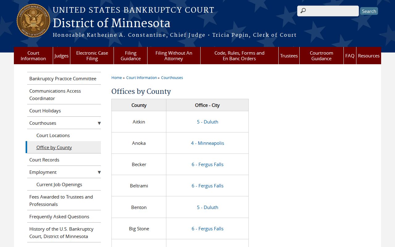 Murdock court records distinction from federal bankruptcy court assignment information