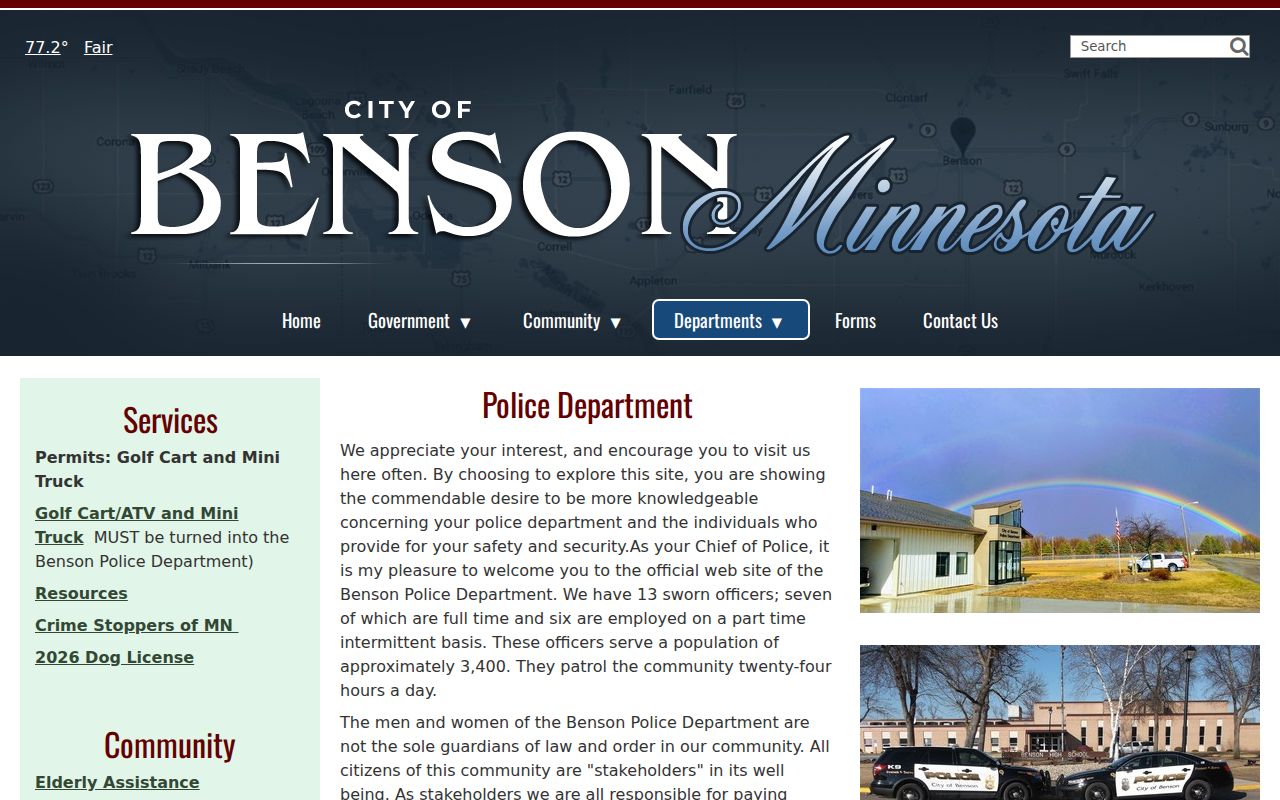 Swift County traffic court records distinction from Benson public safety contact information